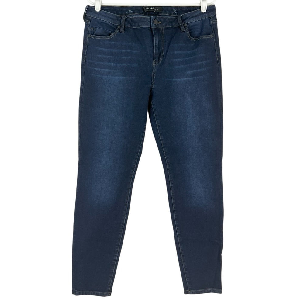 Liverpool Jeans Women's Blue The Skinny Stretch Denim Jeans Sz 14 Mid Rise NWOT
